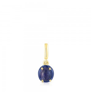 Collares TOUS Vibrant Colors Pendant with lapis lazuli colored enamel Mujer Plateados | 4820QPVRE