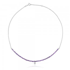 Collares TOUS amethyst Bold Bear Mujer Plateados | 2840ETDRM