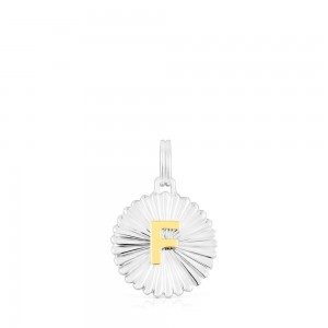 Collares TOUS vermeil Alphabet letter F medallion Pendant Mujer Plateados | 3281VZLKJ