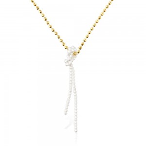 Collares TOUS vermeil Gloss with cultured pearls Mujer Plateados | 8420HFZJT