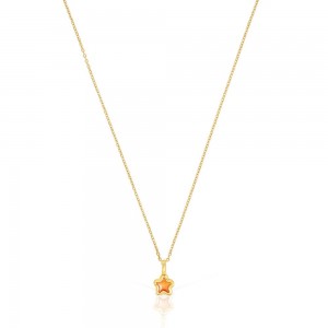 Collares TOUS vermeil Gregal flower necklace Mujer Plateados Naranjas Flores | 1359MRKIS