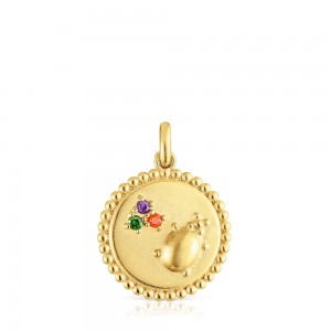 Collares TOUS vermeil Virtual Garden Medallion pendant with gemstones Mujer Plateados | 0527AMVFL