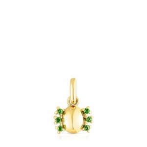 Collares TOUS vermeil Virtual Garden Pendant with chrome diopside Mujer Plateados | 0576GLHOV