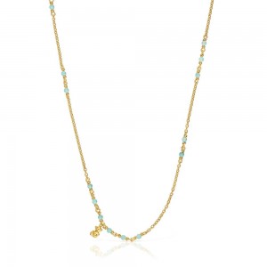 Collares TOUS vermeil amazonite Bold Bear Mujer Plateados | 8023MEUGC