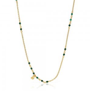 Collares TOUS vermeil malachite Bold Bear Mujer Plateados | 3864WDXYN