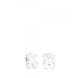 Pendientes TOUS 1cm. Bear Mujer Plateados | 7246BOJXV