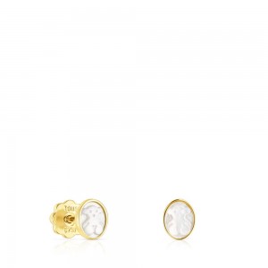 Pendientes TOUS Camee with Mother-of-Pearl Mujer Dorados | 8321EVYFU