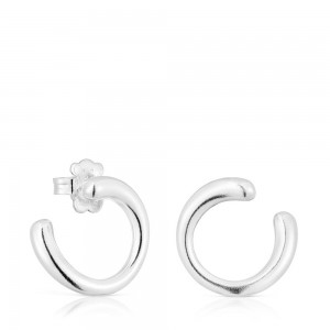 Pendientes TOUS Circle New Hav Mujer Plateados | 4809QJDLS