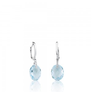 Pendientes TOUS Color Kings with Diamonds Topaz Mujer Blancos Dorados | 5196BQXPT