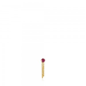 Pendientes TOUS Cool Joy 1/2 with double chain rhodolite Mujer Dorados | 5698MXBYD