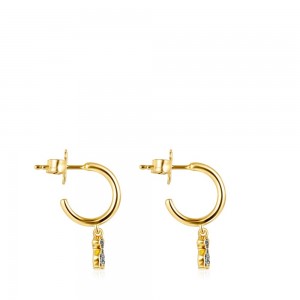 Pendientes TOUS Corta Nocturne bear in Vermeil with Diamonds Mujer Plateados | 6097CPDGM