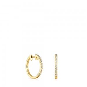 Pendientes TOUS Corta hoop in with 12.5 mm diamonds Les Classiques Mujer Dorados | 2869GPWUZ