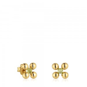 Pendientes TOUS Corta with 18kt plating over peridot Sugar Party Mujer Dorados Plateados | 8219IAZSY