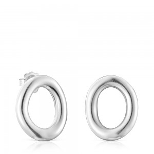 Pendientes TOUS Hav Circle Mujer Plateados | 1064IWQXU