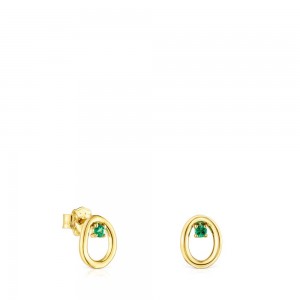 Pendientes TOUS Hav in with tsavorite gems Mujer Dorados | 3570HCXLQ