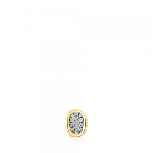 Pendientes TOUS Hav oval in with diamonds Mujer Dorados | 4931NTLPQ