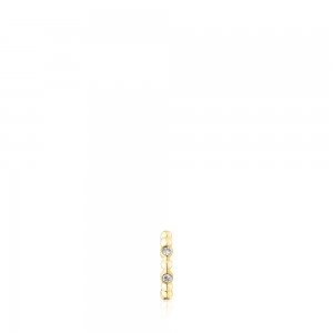 Pendientes TOUS Hoop earballs diamonds Les Classiques Mujer Dorados | 0251YPKHS