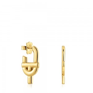 Pendientes TOUS Large Manifesto with 18kt plating over Mujer Dorados Plateados | 4895SWXZM