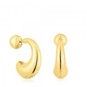 Pendientes TOUS Large vermeil Hoop Balloon Mujer Plateados | 8721IOCZX