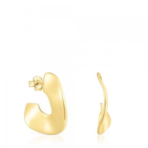 Pendientes TOUS Large vermeil Hoop Gregal Mujer Plateados | 5601UWOLE