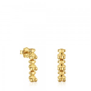 Pendientes TOUS Long 18kt plating over with bear motifs Bold Bear Mujer Dorados Plateados | 3178TANUE