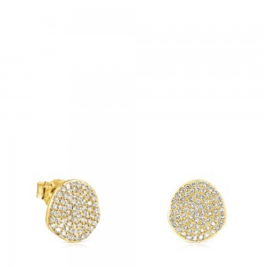 Pendientes TOUS Nenufar with Diamonds Mujer Dorados | 3412INVUD