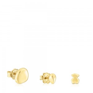 Pendientes TOUS Pack of three vermeil Joy Bits Pendientes Mujer Plateados | 7842KUJWG