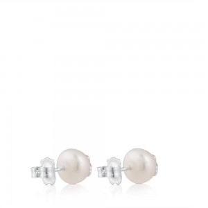 Pendientes TOUS Pearl with Pearl Mujer Plateados | 3542CRJYU