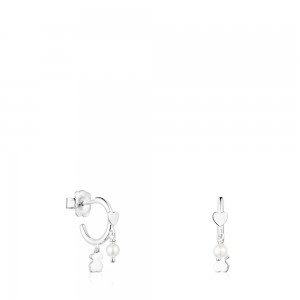 Pendientes TOUS Pearls Cool Joy Mujer Plateados | 0156ASRHJ