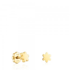 Pendientes TOUS Puppies Flower motif Mujer Dorados Flores | 3490WLJQO