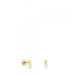 Pendientes TOUS Puppies with bear motif with a cultured pearl Mujer Dorados | 3056ZOEFC