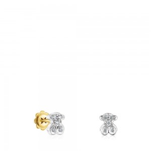 Pendientes TOUS Puppies with diamonds bear motif Mujer Dorados | 7204WGTVM