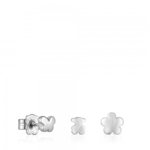 Pendientes TOUS Set of three Bold Motif motif Mujer Plateados | 3670JGSXQ