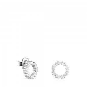 Pendientes TOUS Small Directo disc Mujer Plateados | 6759SBKHT