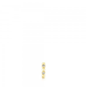 Pendientes TOUS Small Hoop earballs diamonds Les Classiques Mujer Dorados | 1297KODBN