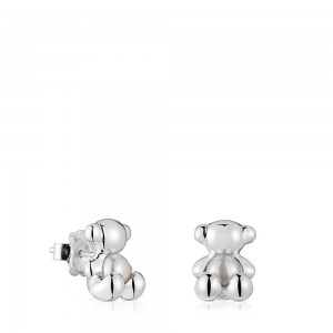 Pendientes TOUS Small bear in mother-of-pearl Bold Bear Mujer Plateados | 5416UEJKT