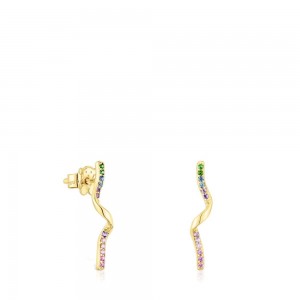 Pendientes TOUS Spiral with gemstones St. Tropez Mujer Dorados | 8915XBAQC