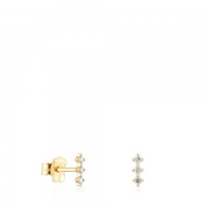 Pendientes TOUS Strip with diamonds Les Classiques Mujer Dorados | 1078WFLGK