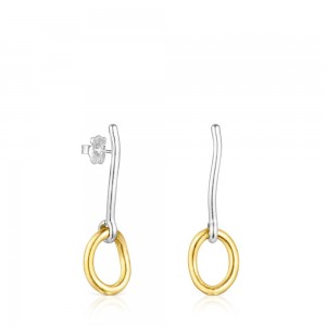 Pendientes TOUS Two-tone vermeil Hav with ring Mujer Plateados | 8146JUABE