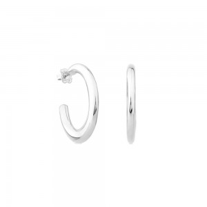 Pendientes TOUS Warm Hoop Mujer Plateados | 7504GWKOD