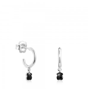 Pendientes TOUS in with Onyx 1,3cm. Mini Onix Mujer Plateados Negros | 3640KVYWG