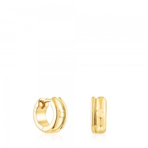 Pendientes TOUS vermeil Fellow Double-hoop Mujer Plateados | 2831EHKBO