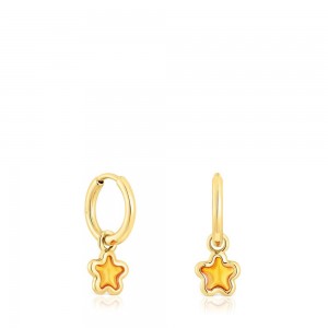 Pendientes TOUS vermeil Gregal flower hoop Mujer Plateados Naranjas Flores | 1845AUZJY