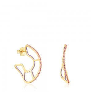 Pendientes TOUS vermeil Gregal hoop with rhodolites Mujer Plateados | 2478MGEVW