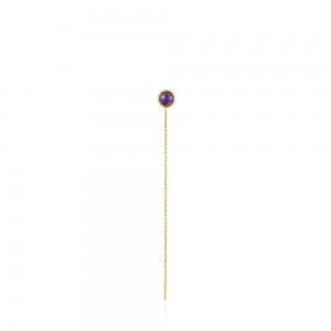 Pendientes TOUS vermeil Plump Long 1/2 with amethyst Mujer Plateados | 1670YUEMG