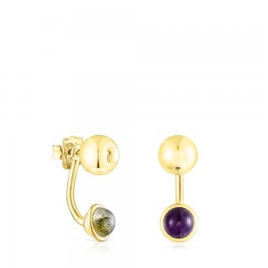 Pendientes TOUS vermeil Plump with gemstones Mujer Plateados | 5439NITPQ