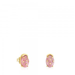 Pendientes TOUS vermeil Virtual Garden with rhodonite Mujer Plateados | 7638YATNK