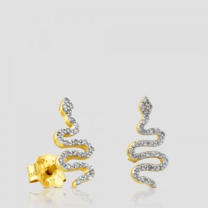 Pendientes TOUS with Diamonds Sneak motif Gem Power Mujer Dorados | 5162HQMUI