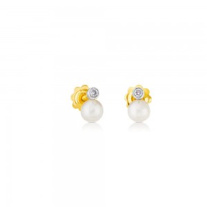 Pendientes TOUS with pearls Diamonds Mujer Blancos Dorados | 9428DOCIJ