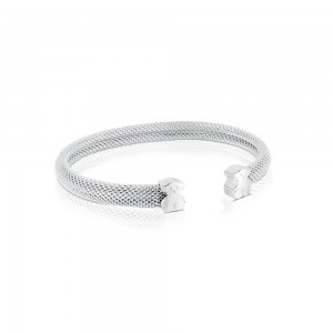 Pulseras TOUS Bangle Bear motif Mesh Mujer Plateados | 8925GJBAZ